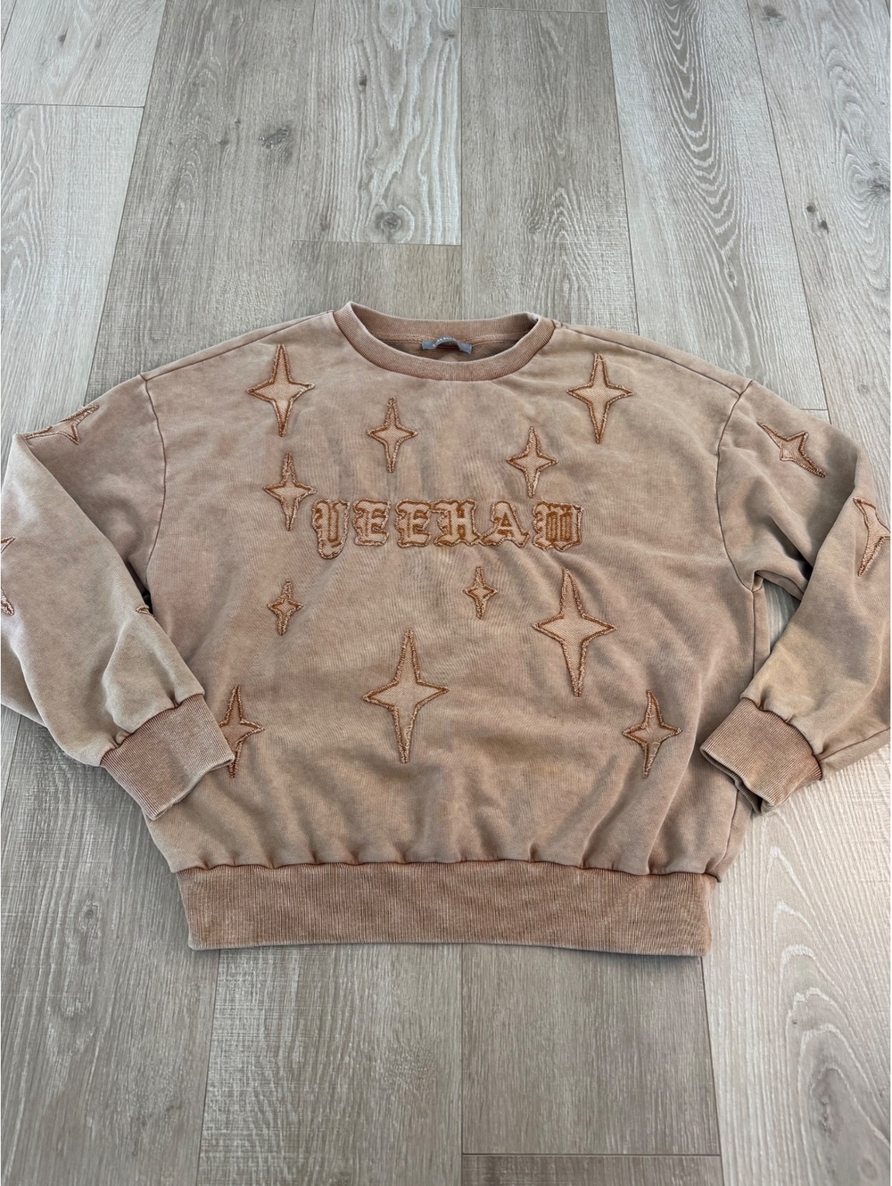 Blue B. Collection Yeehaw Embroidered Pullover Sweatshirt Large